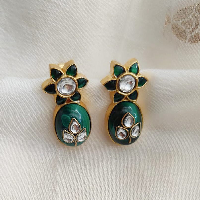 Marigold Festive - Green Earrings